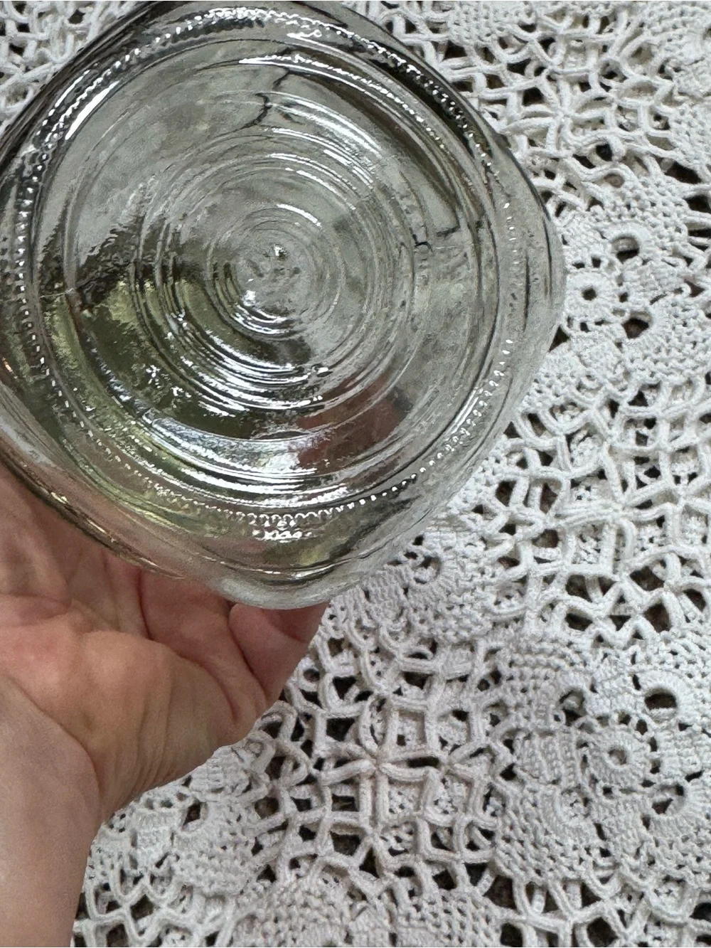 Vintage Kerr Mason Jar Embossed Fruit Design